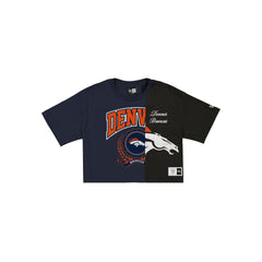 Denver Broncos Team Split Women's Cropped Short-Sleeve T-Shirt