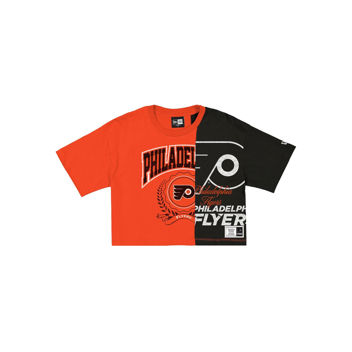 Philadelphia Flyers Team Split Women's Cropped Short-Sleeve T-Shirt