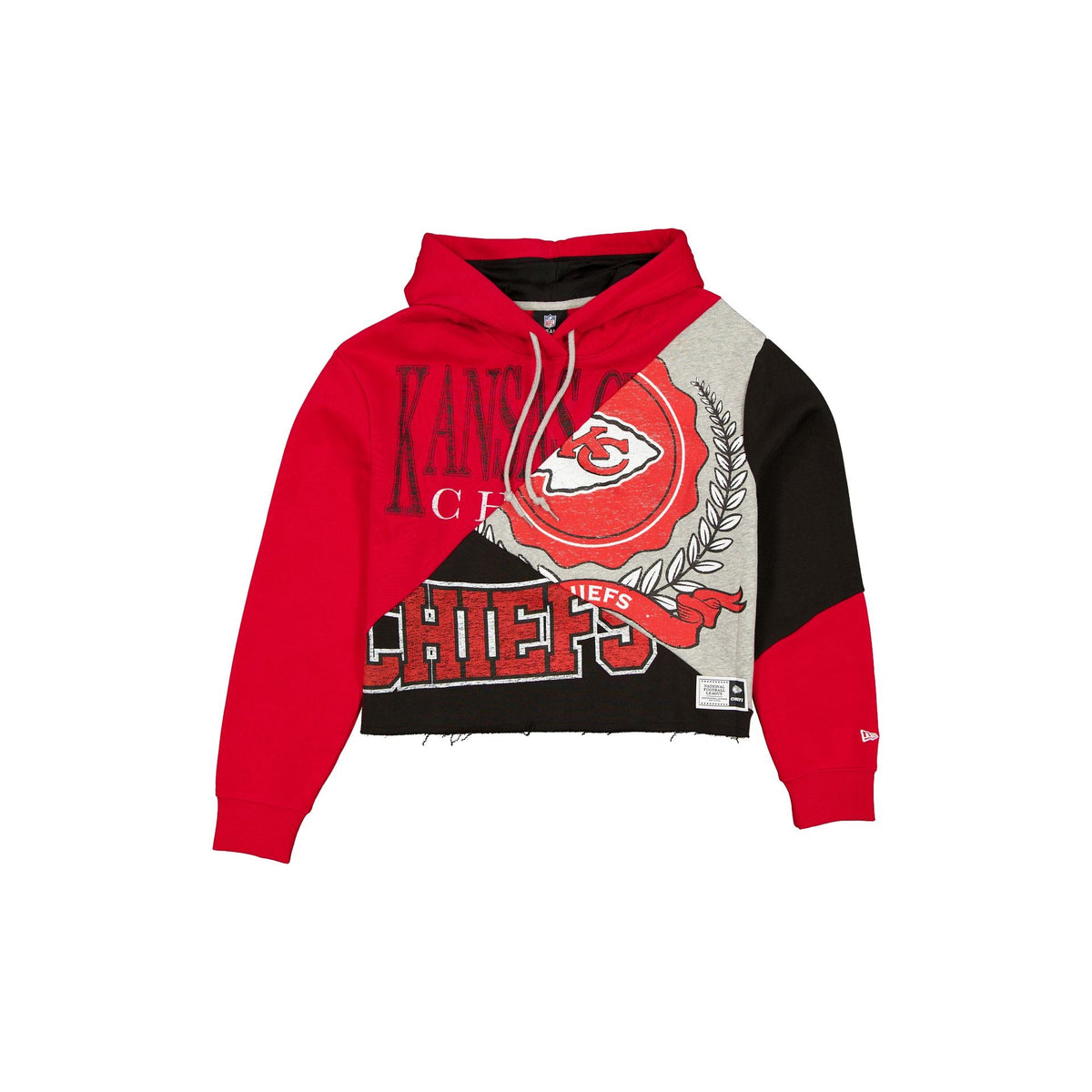 Kansas City Chiefs Team Split Women's Cropped Hoodie