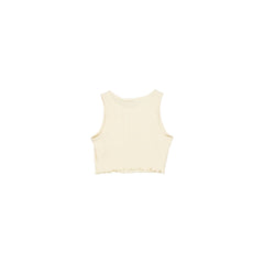 Los Angeles Dodgers Tonel Cropped Rib Light Beige Women's Tank Top