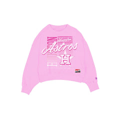 Houston Astros Throwback Women's Washed Pink Crewneck
