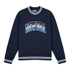 New Era Branded Ombre Navy Crewneck