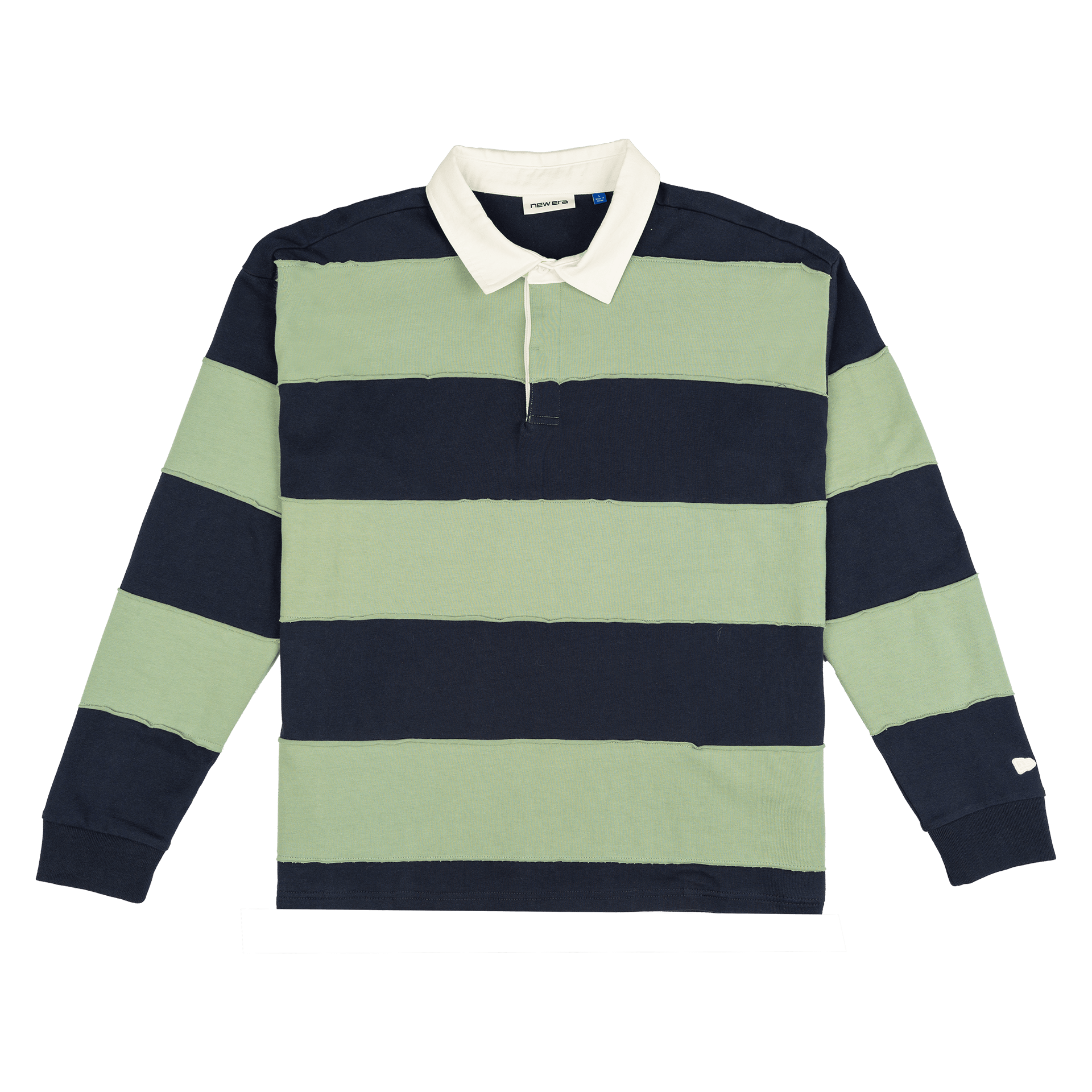 New Era Branded Cut & Sew Block Navy Long Sleeve Rugby Shirt