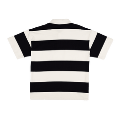 New Era Branded Embroidered Yarn Dye Navy Rugby Shirt