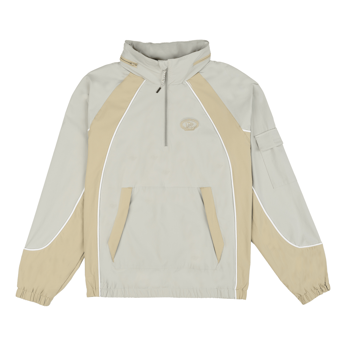 New Era Branded Retro-Tech NE2K Mirage Gray Half-Zip Track Pullover