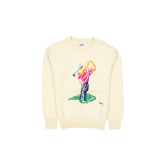 New Era Branded Chrome White Jacquard Golf Sweater