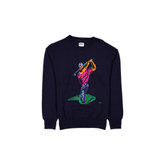 New Era Branded Navy Jacquard Golf Sweater
