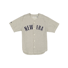 New Era Branded Railroad Stripe Arch Woven Baseball Jersey