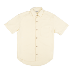 New Era Branded Ellicott Chrome White Twill Half Sleeve Button Up Shirt
