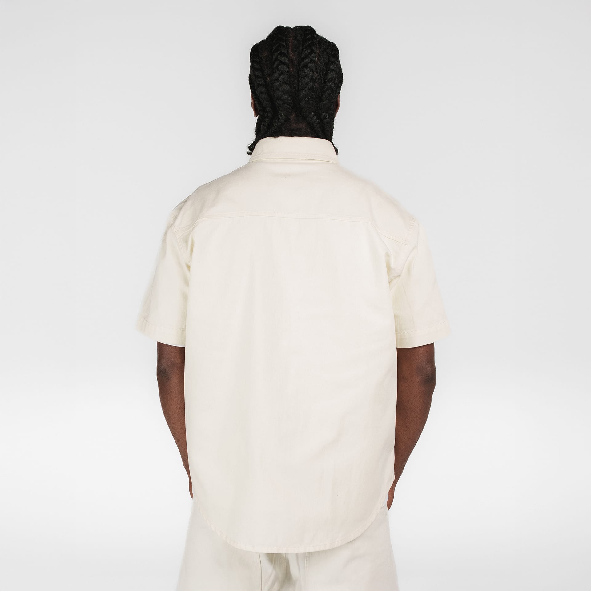 New Era Branded Ellicott Chrome White Twill Half Sleeve Button Up Shirt