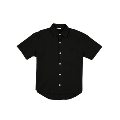 New Era Branded Ellicott Black Twill Half Sleeve Button Up Shirt