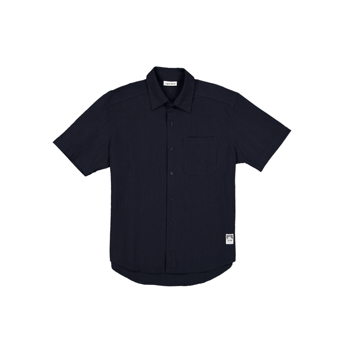 New Era Branded Seersucker Ellicott Button Up Navy Shirt