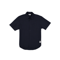 New Era Branded Seersucker Ellicott Button Up Navy Shirt