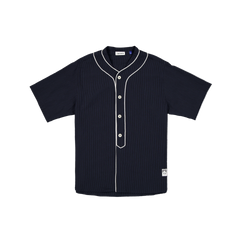 New Era Branded Seersucker Throwback Baseball Navy Jersey