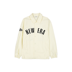 New Era Branded Twill Applique Chrome White Coaches Jacket