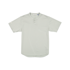 New Era Branded Galvin 2-Button Mesh Henley Mirage Gray Jersey