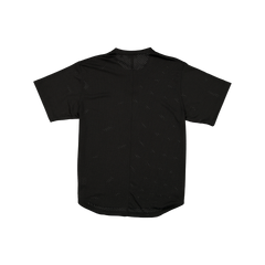New Era Branded Galvin 2-Button Mesh Henley Black Jersey