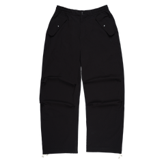 New Era Branded Nylon Military Black Cargo Pants