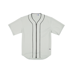 New Era Branded Piping Full-Zip Baseball Mirage Gray Jersey