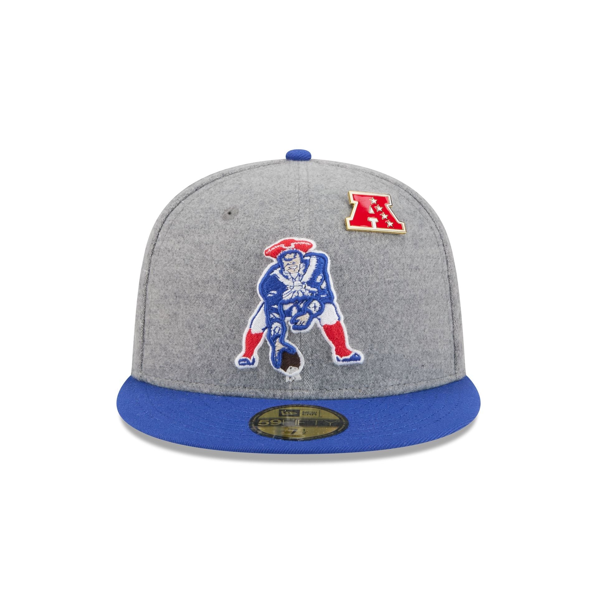 New England Patriots Heather Gray Wool 59FIFTY Fitted Hat