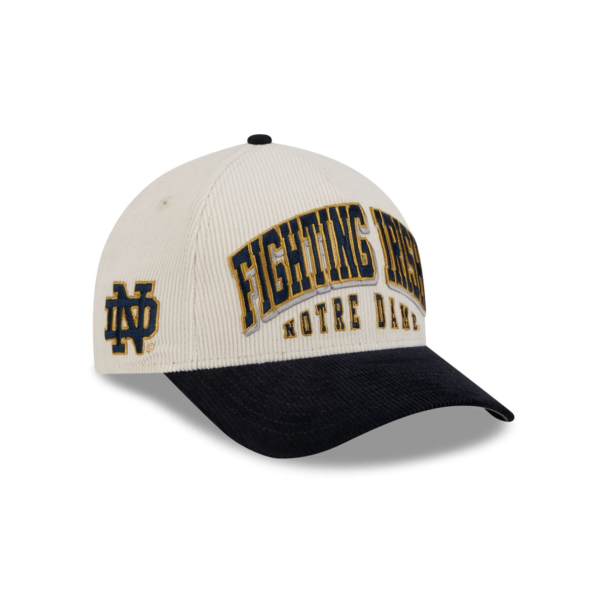 Notre Dame Fighting Irish Stacked Corduroy 9FORTY M-Crown A-Frame Snapback Hat