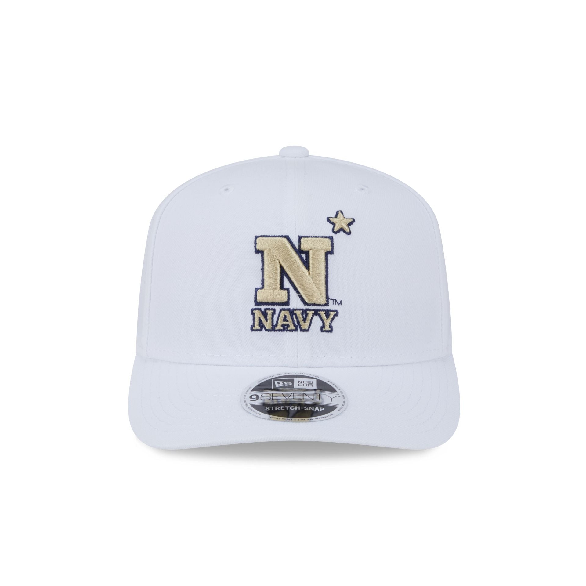 Navy Midshipmen Optic White Performance 9SEVENTY Stretch-Snap Hat