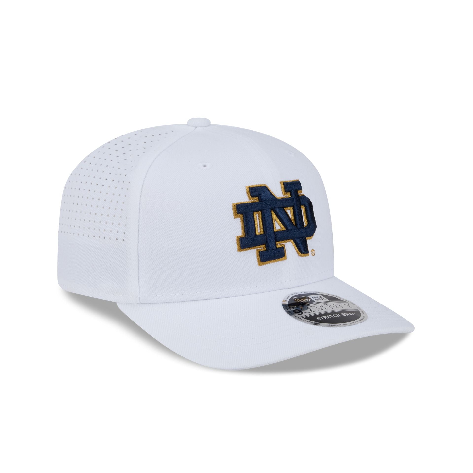 Notre Dame Fighting Irish Optic White Performance 9SEVENTY Stretch-Snap Hat