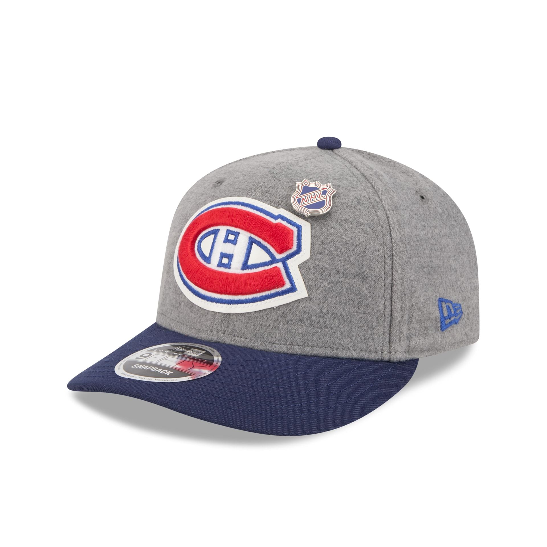 Montreal Canadiens Heather Gray Wool Low Profile 9FIFTY Snapback Hat