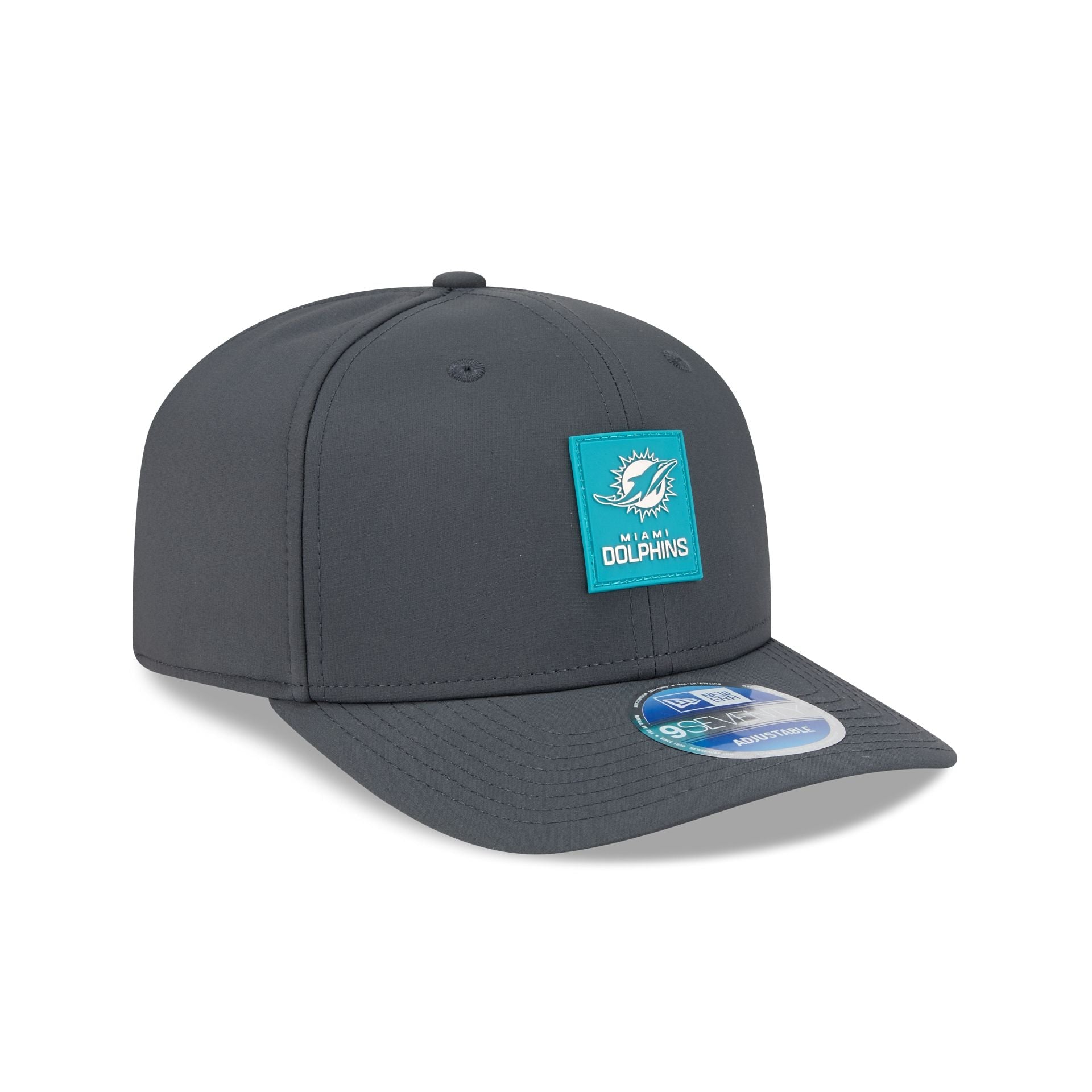 Miami Dolphins 2025 Sideline Cold Weather Steel Clouds 9SEVENTY Stretch-Snap Hat