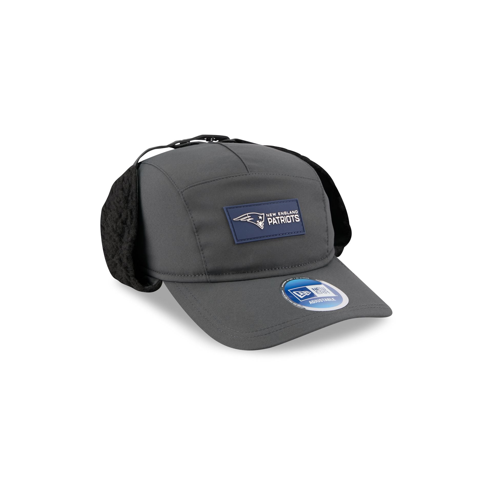 New England Patriots 2025 Sideline Cold Weather Steel Clouds Runner Dogear Adjustable Hat