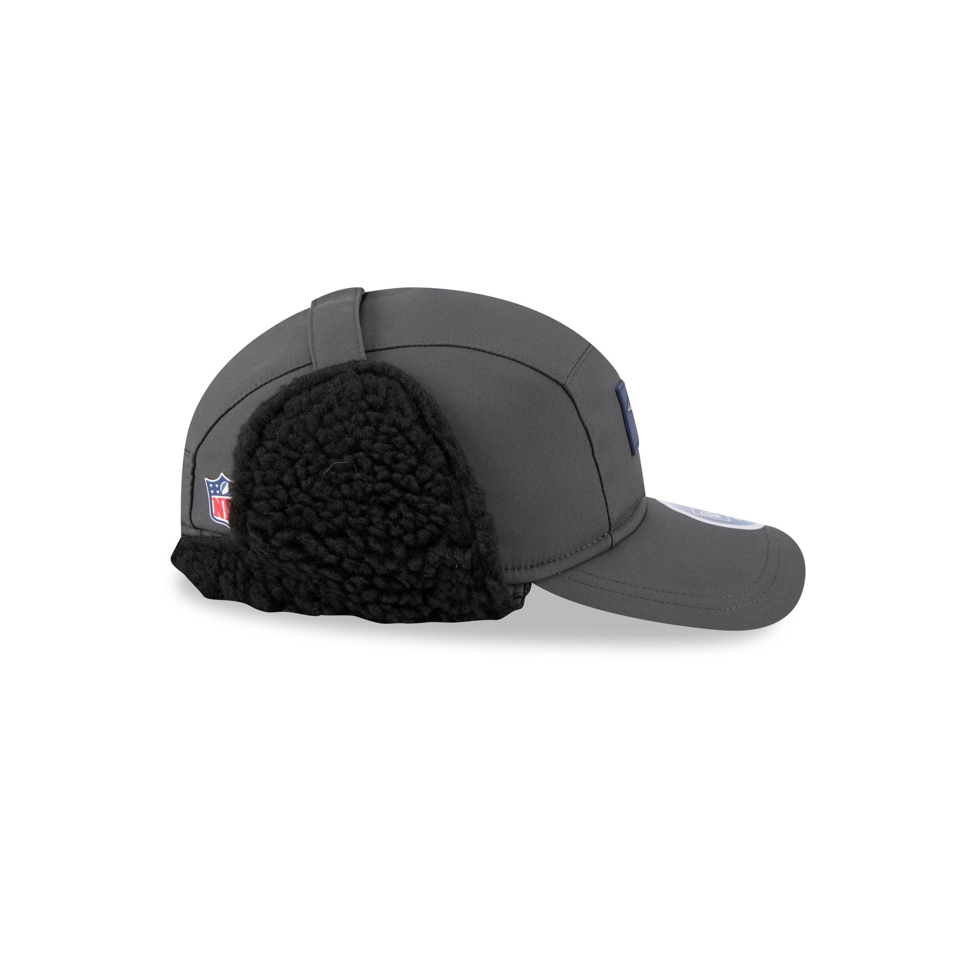 New England Patriots 2025 Sideline Cold Weather Steel Clouds Runner Dogear Adjustable Hat