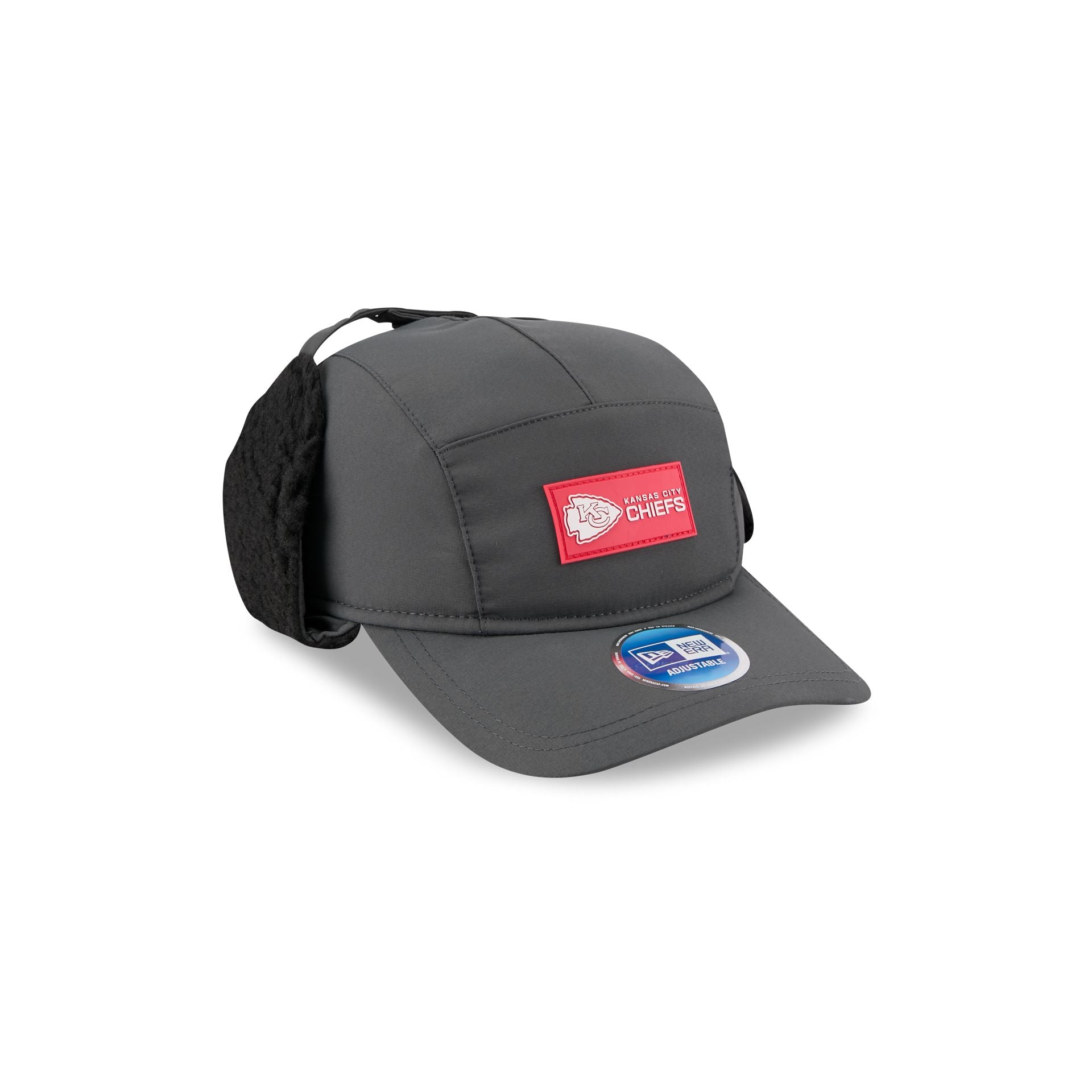Kansas City Chiefs 2025 Sideline Cold Weather Steel Clouds Runner Dogear Adjustable Hat
