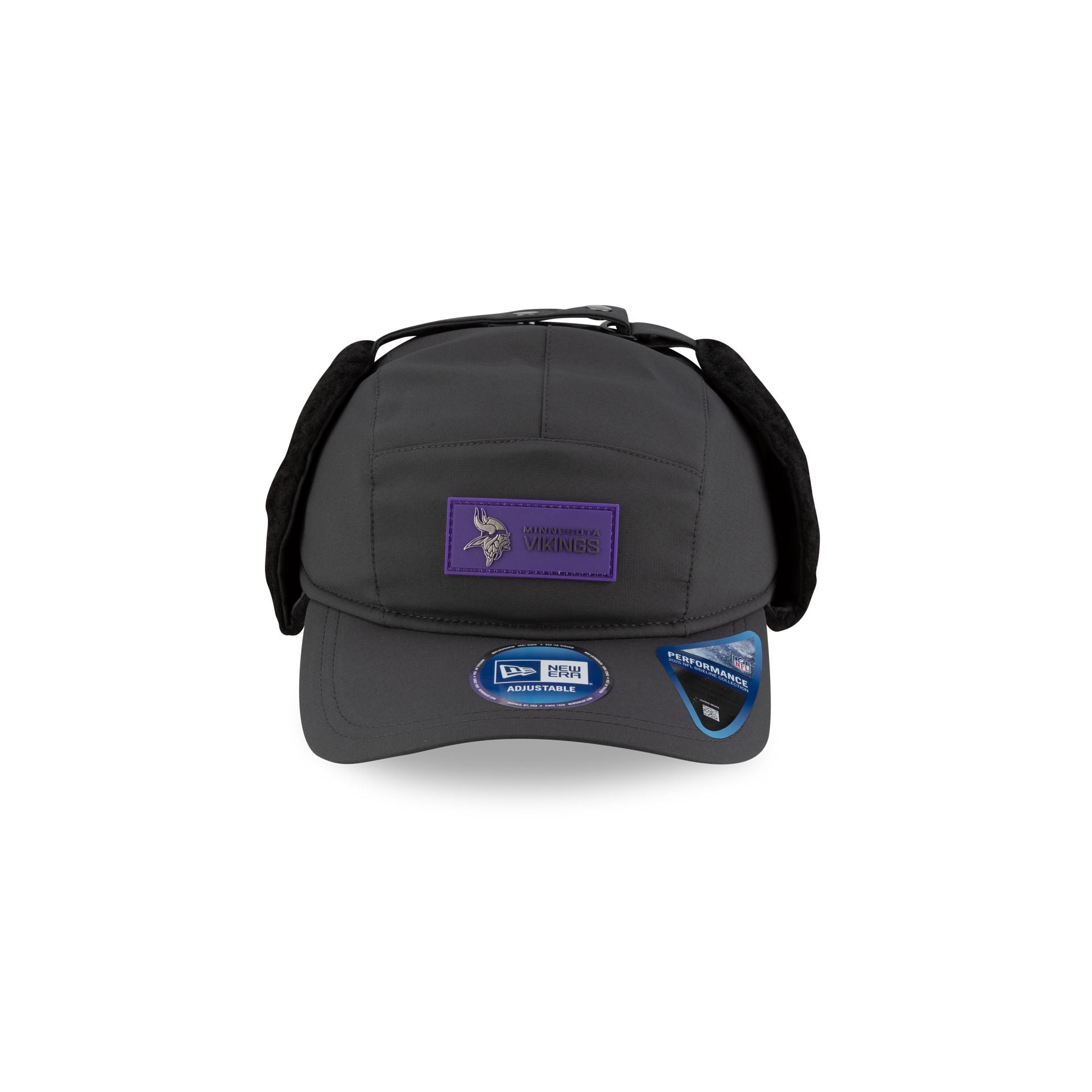 Minnesota Vikings 2025 Sideline Cold Weather Steel Clouds Runner Dogear Adjustable Hat