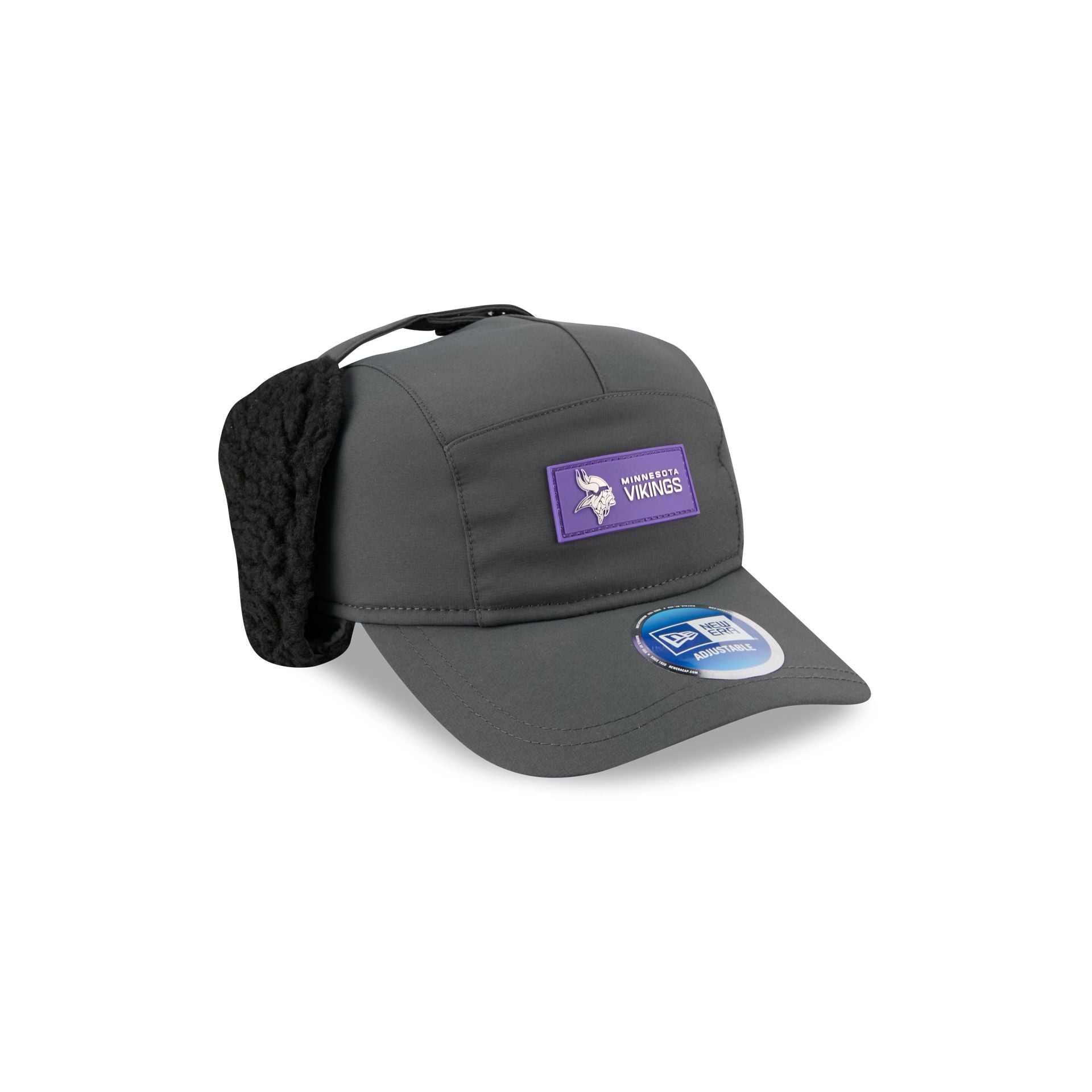 Minnesota Vikings 2025 Sideline Cold Weather Steel Clouds Runner Dogear Adjustable Hat