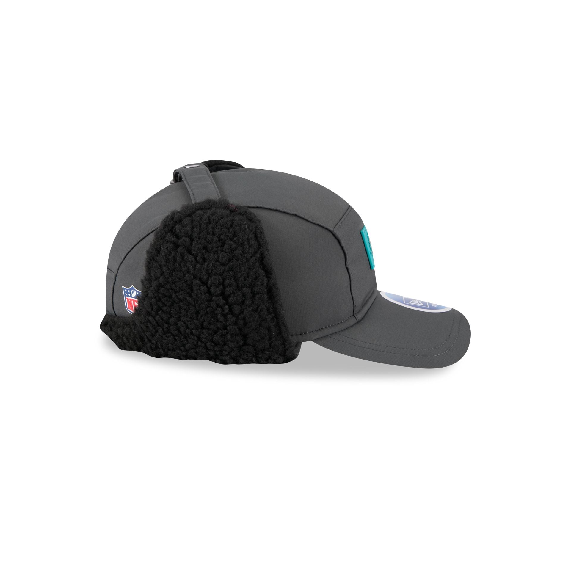 Miami Dolphins 2025 Sideline Cold Weather Steel Clouds Runner Dogear Adjustable Hat
