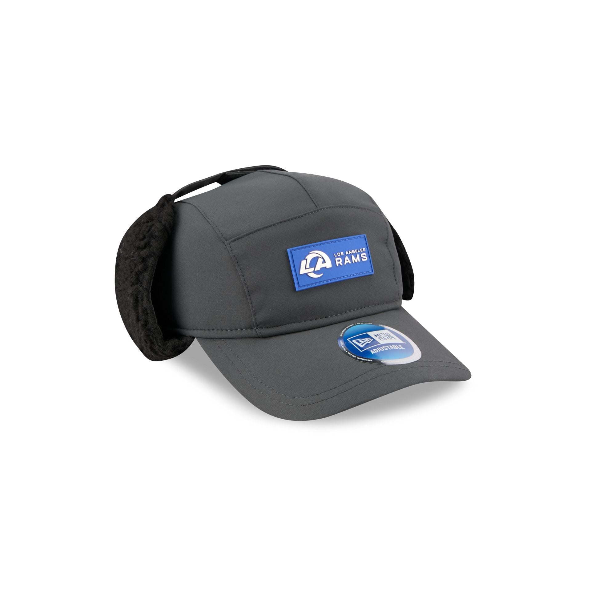 Los Angeles Rams 2025 Sideline Cold Weather Steel Clouds Runner Dogear Adjustable Hat