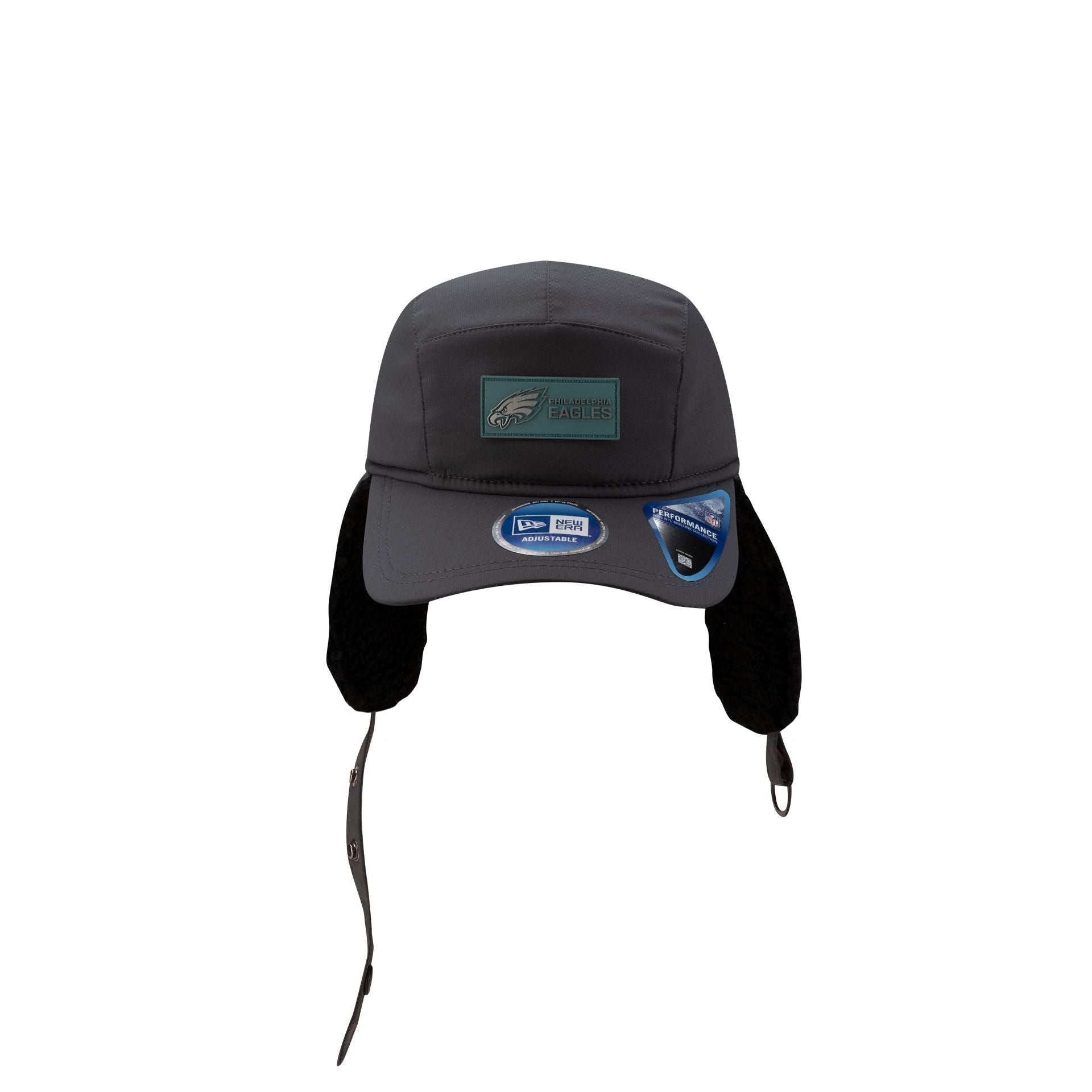 Philadelphia Eagles 2025 Sideline Cold Weather Steel Clouds Runner Dogear Adjustable Hat