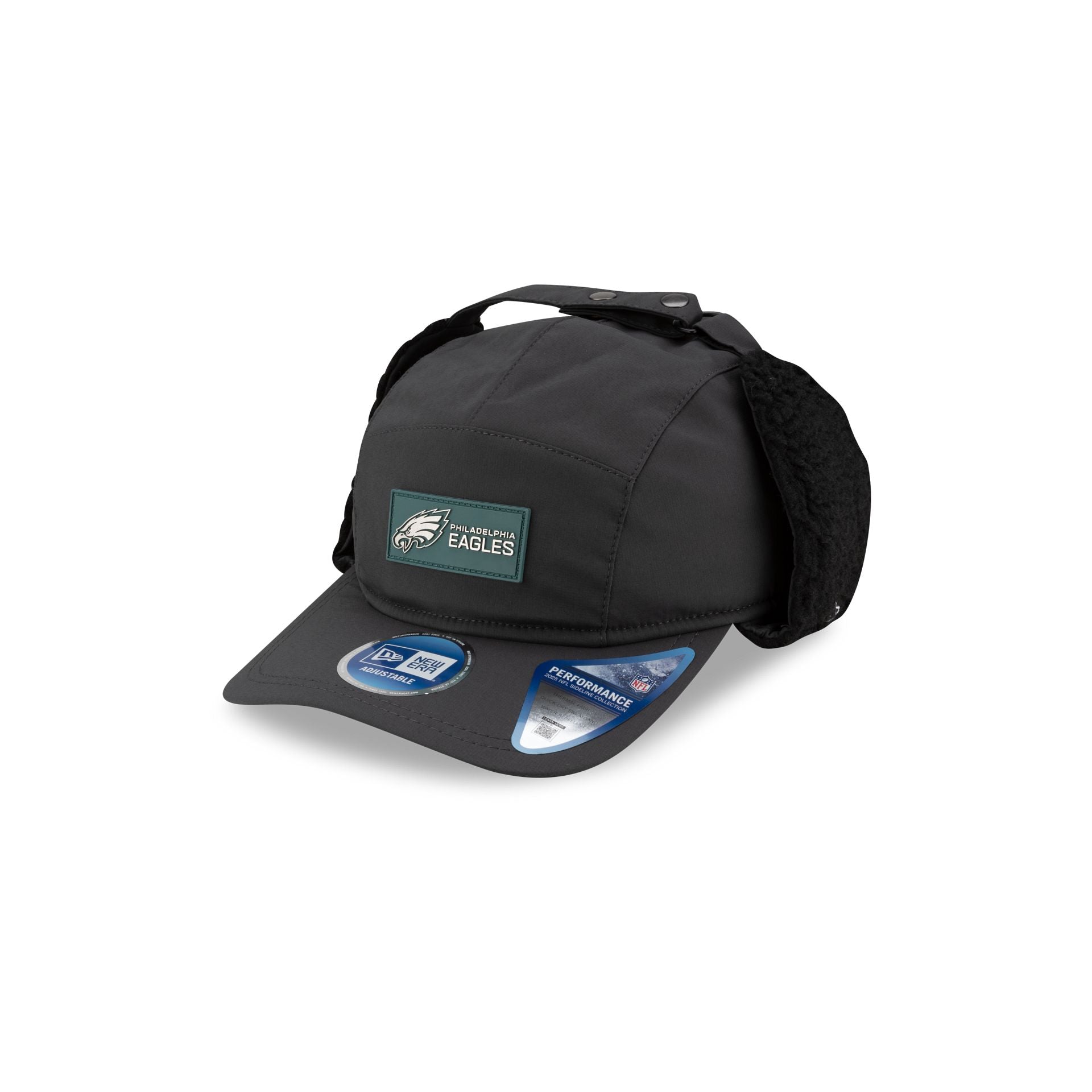 Philadelphia Eagles 2025 Sideline Cold Weather Steel Clouds Runner Dogear Adjustable Hat