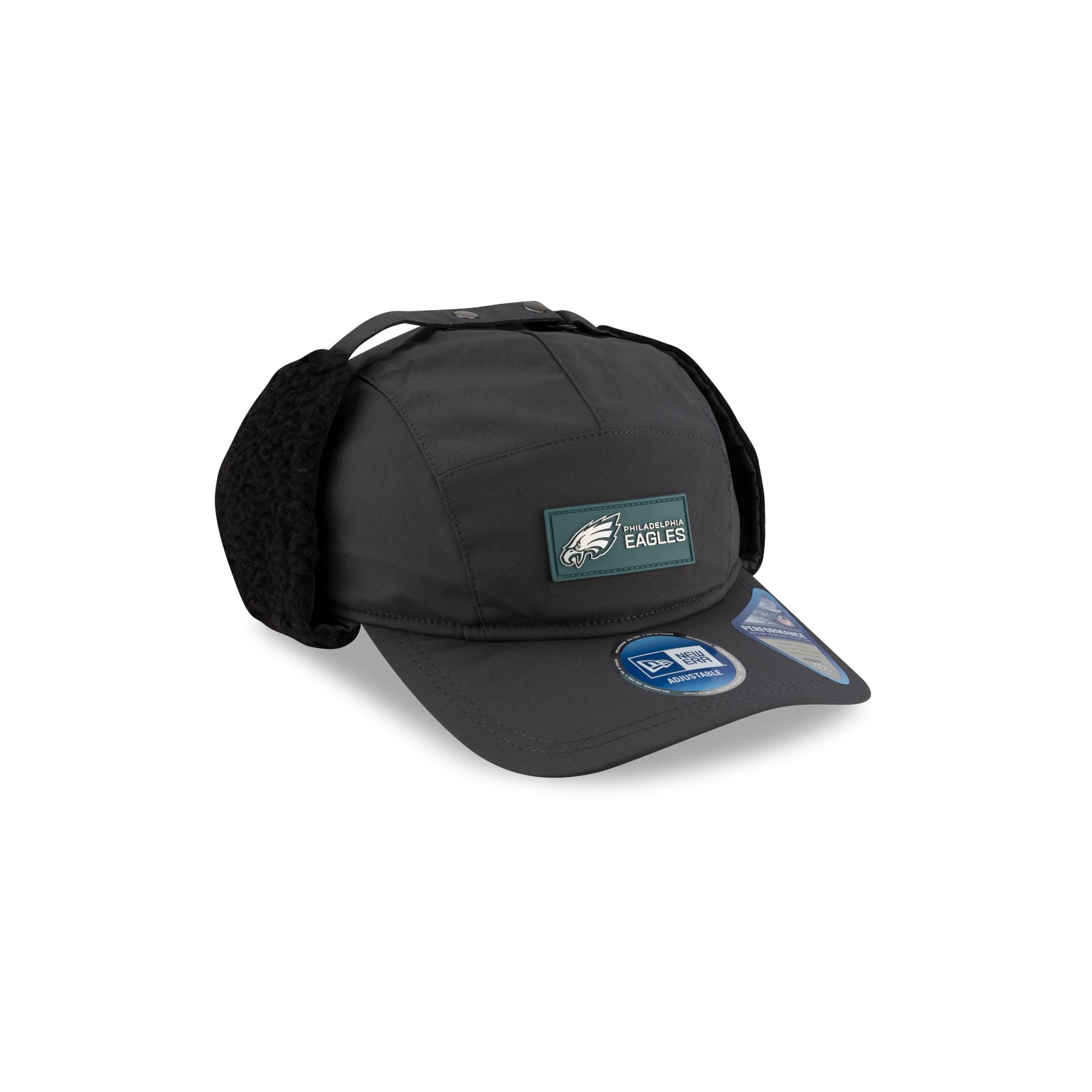Philadelphia Eagles 2025 Sideline Cold Weather Steel Clouds Runner Dogear Adjustable Hat
