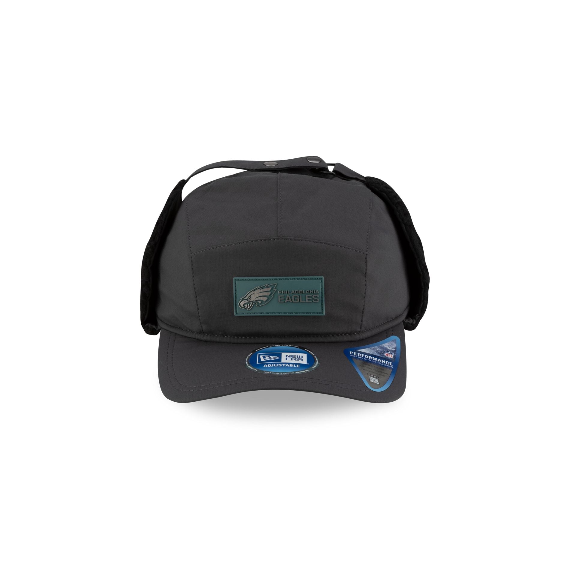 Philadelphia Eagles 2025 Sideline Cold Weather Steel Clouds Runner Dogear Adjustable Hat