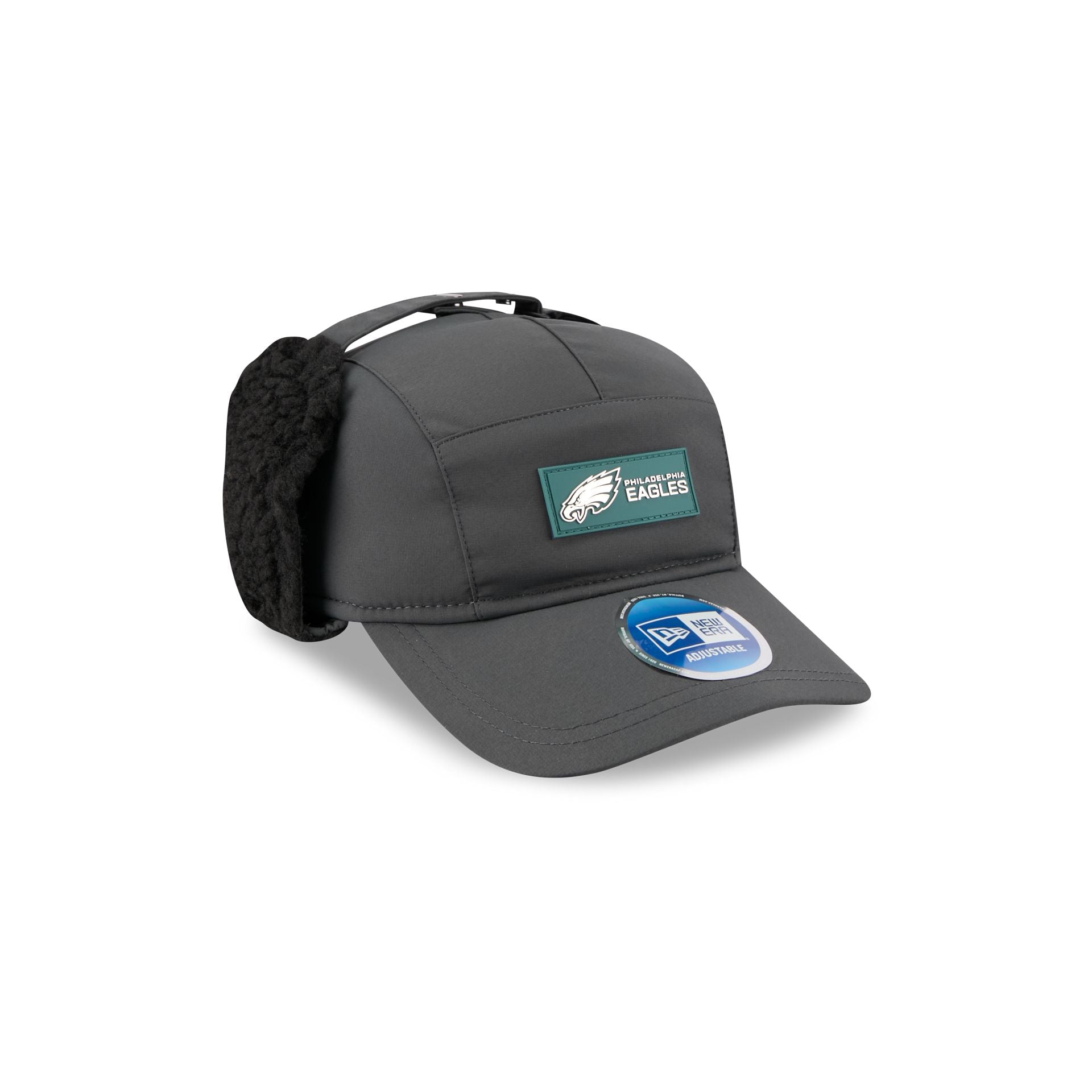 Philadelphia Eagles 2025 Sideline Cold Weather Steel Clouds Runner Dogear Adjustable Hat