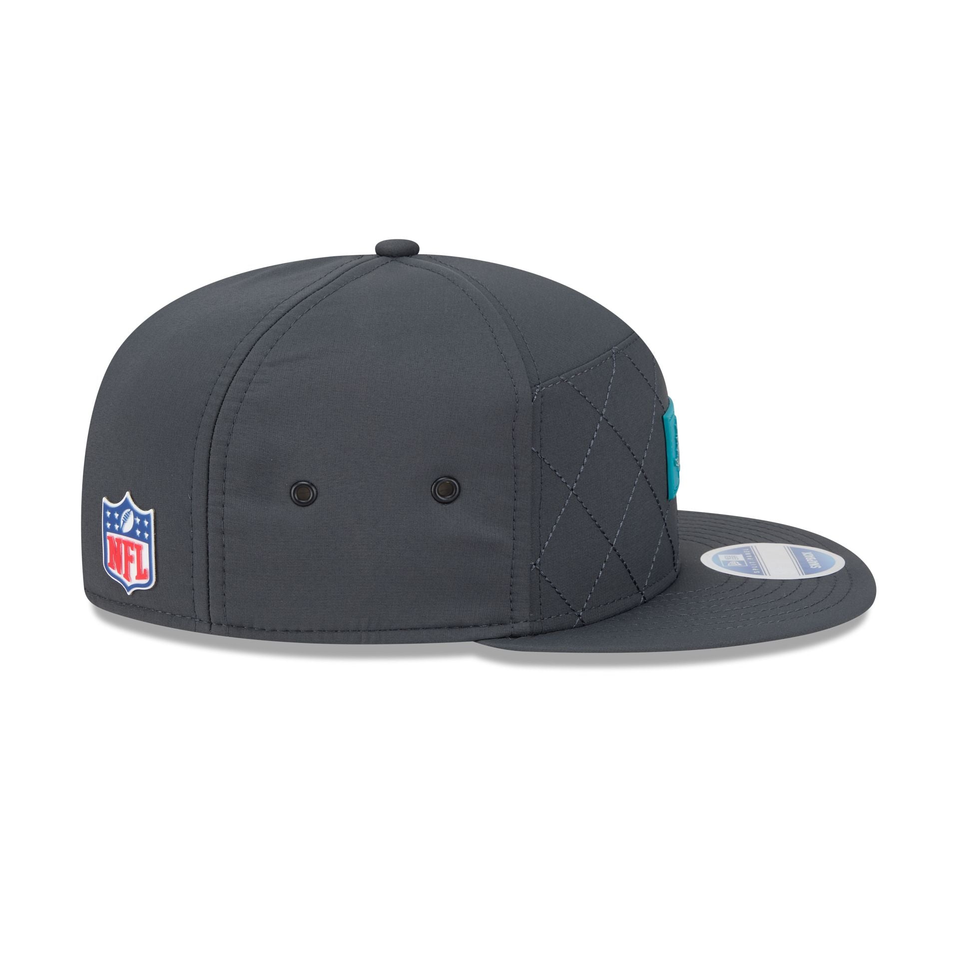 Miami Dolphins 2025 Sideline Cold Weather Steel Clouds Split Panel 9FIFTY Snapback Hat