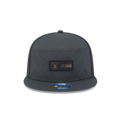 Las Vegas Raiders 2025 Sideline Cold Weather Steel Clouds Split Panel 9FIFTY Snapback Hat