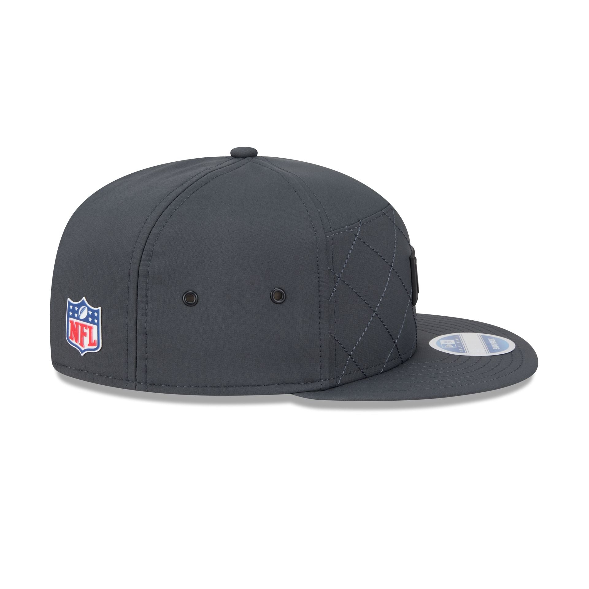 Las Vegas Raiders 2025 Sideline Cold Weather Steel Clouds Split Panel 9FIFTY Snapback Hat
