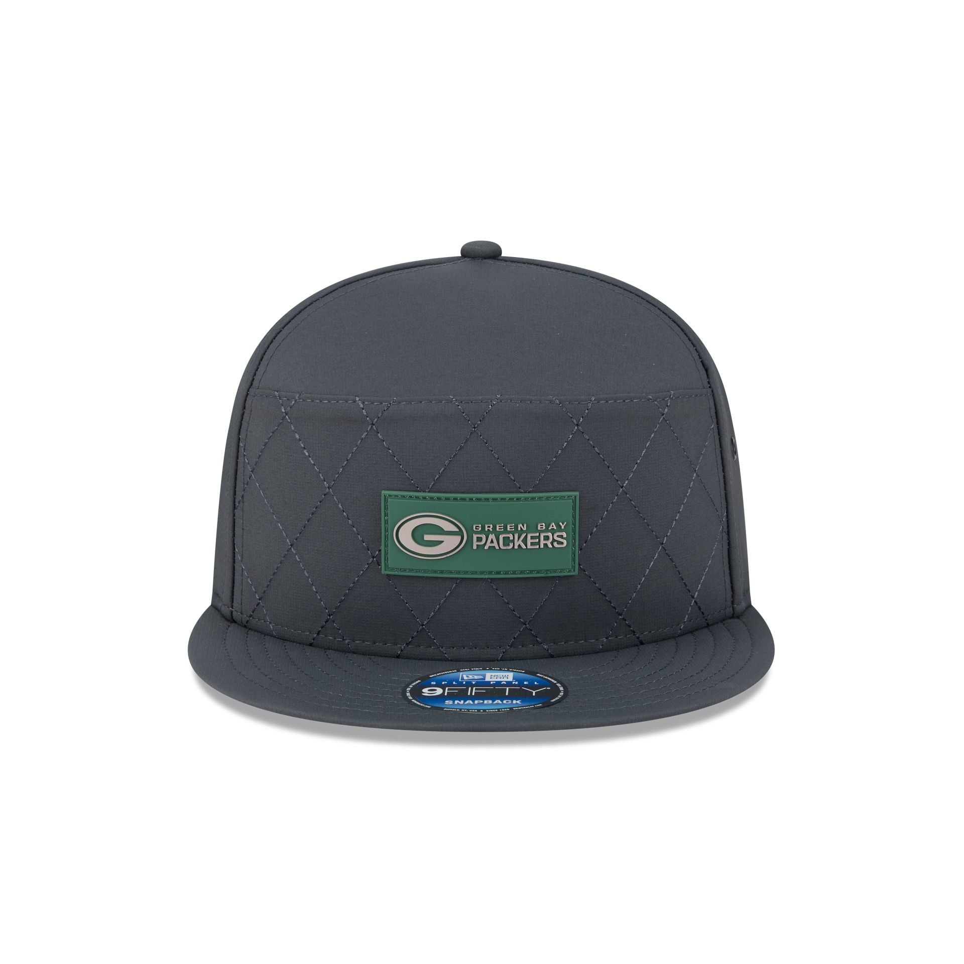 Green Bay Packers 2025 Sideline Cold Weather Steel Clouds Split Panel 9FIFTY Snapback Hat