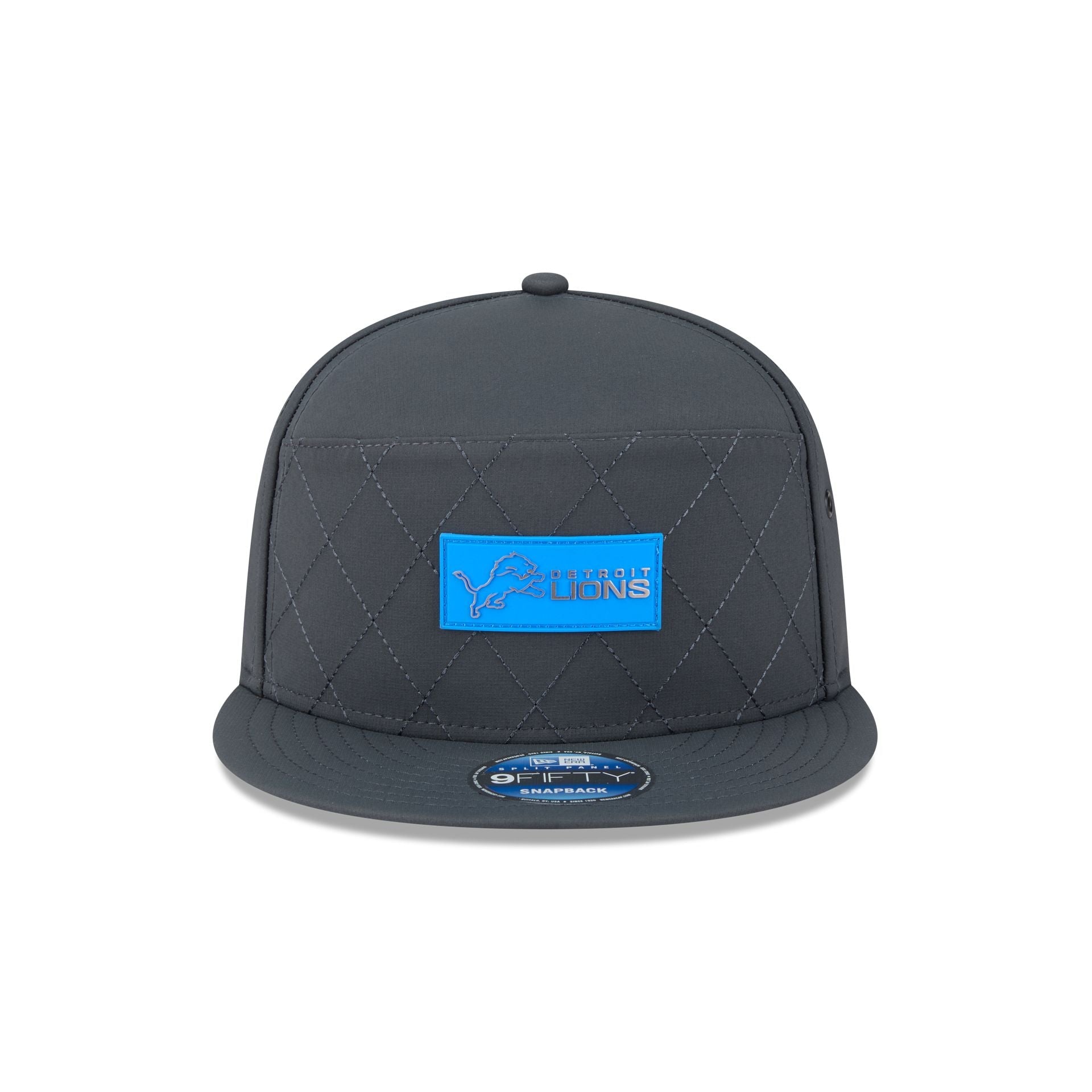 Detroit Lions 2025 Sideline Cold Weather Steel Clouds Split Panel 9FIFTY Snapback Hat