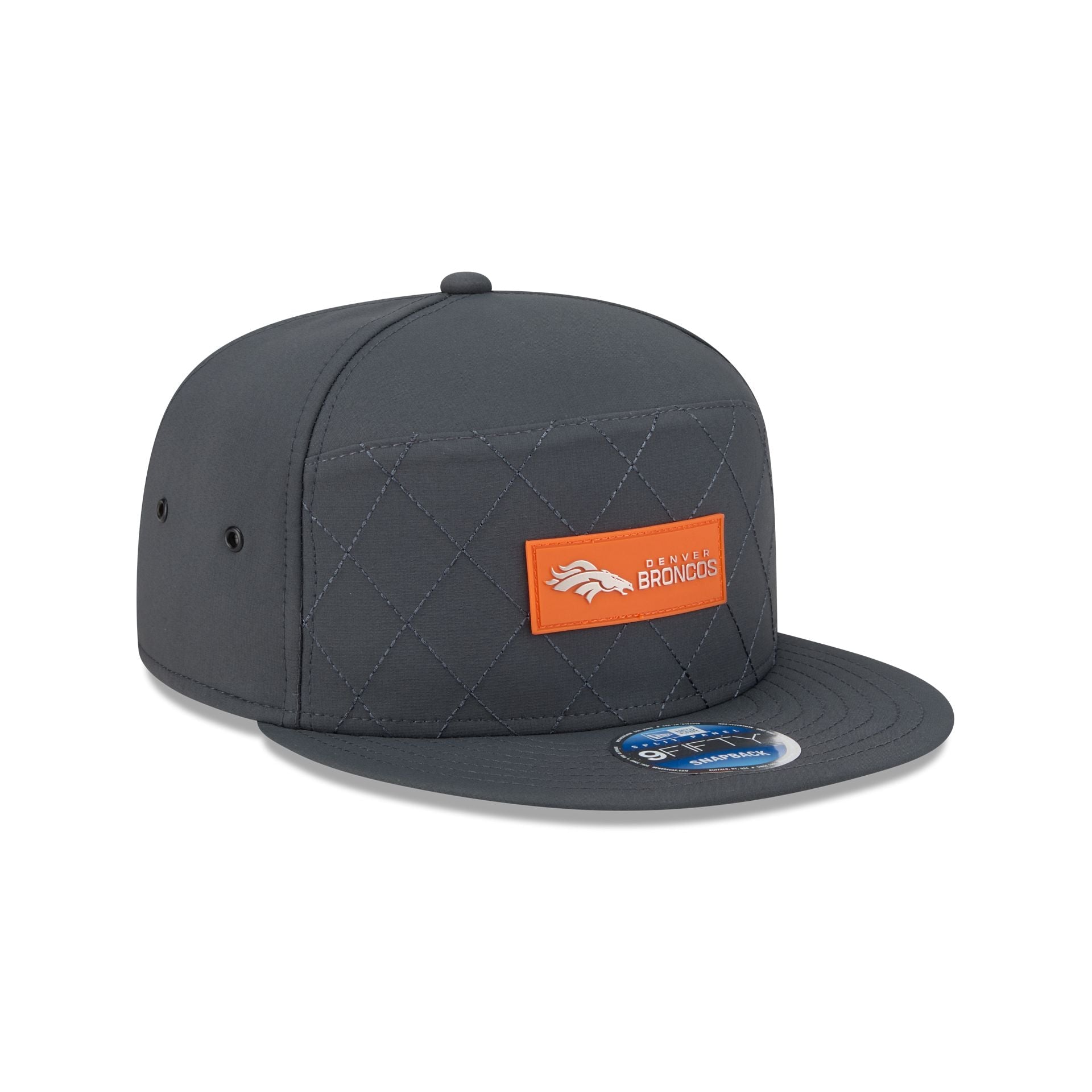Denver Broncos 2025 Sideline Cold Weather Steel Clouds Split Panel 9FIFTY Snapback Hat