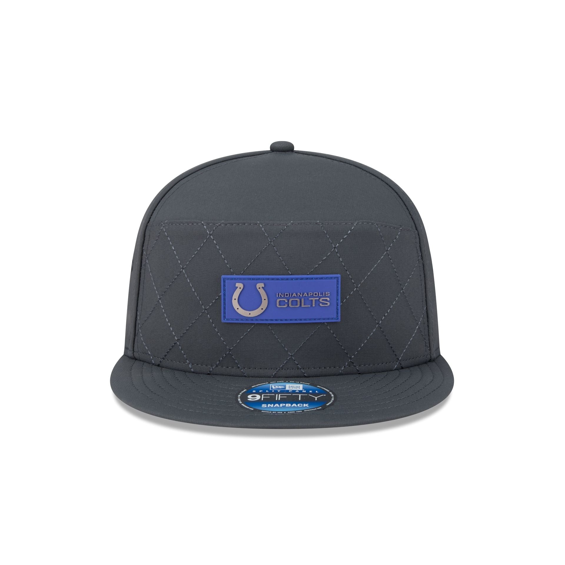 Indianapolis Colts 2025 Sideline Cold Weather Steel Clouds Split Panel 9FIFTY Snapback Hat