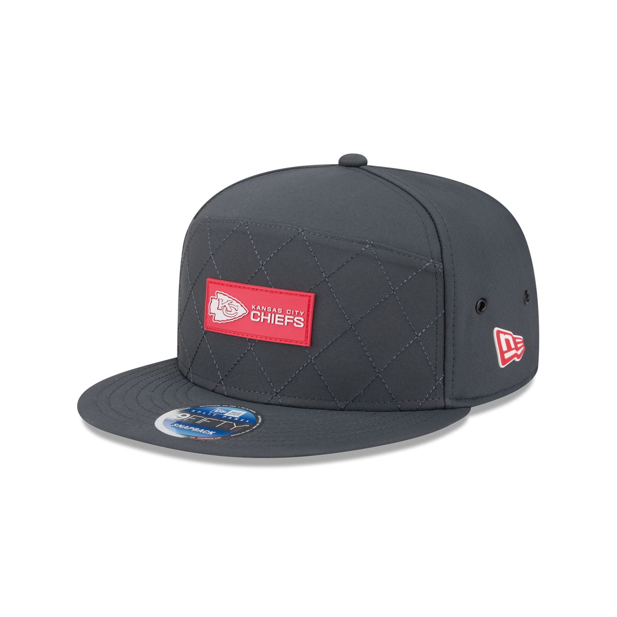 Kansas City Chiefs 2025 Sideline Cold Weather Steel Clouds Split Panel 9FIFTY Snapback Hat