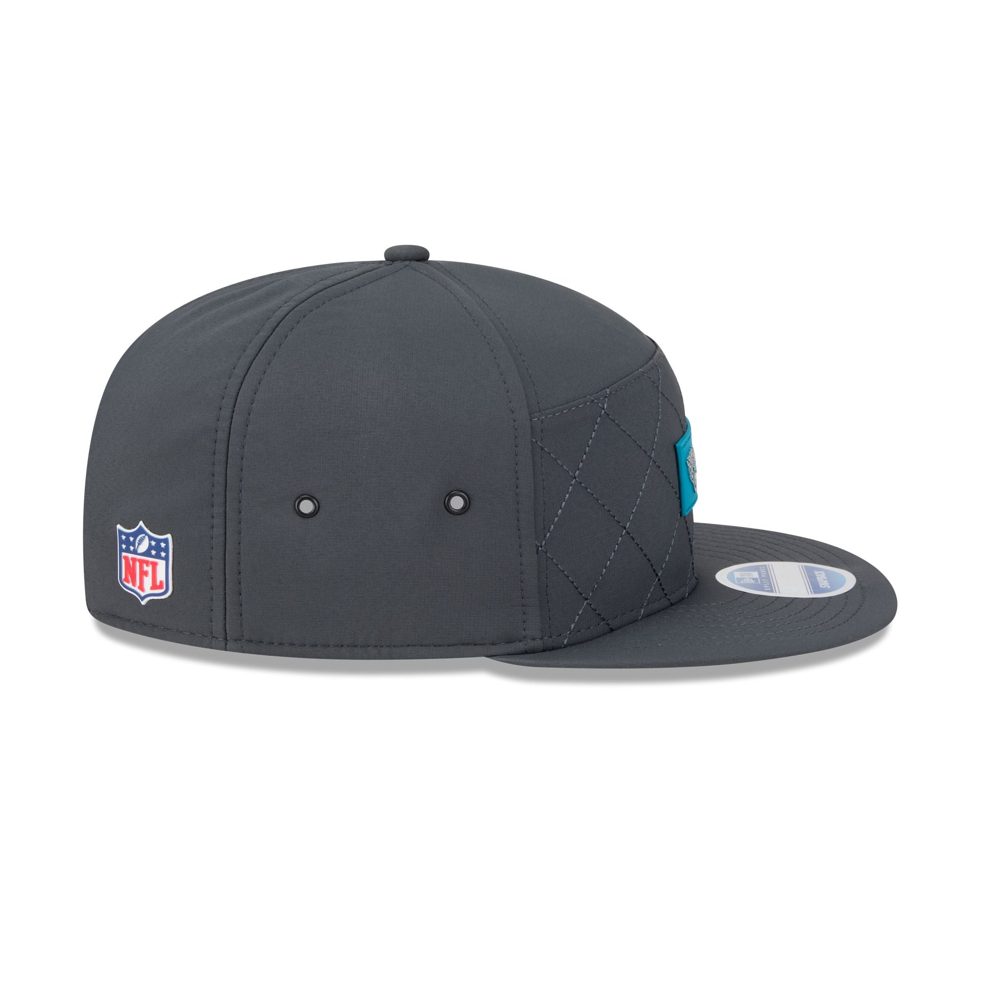 Jacksonville Jaguars 2025 Sideline Cold Weather Steel Clouds Split Panel 9FIFTY Snapback Hat